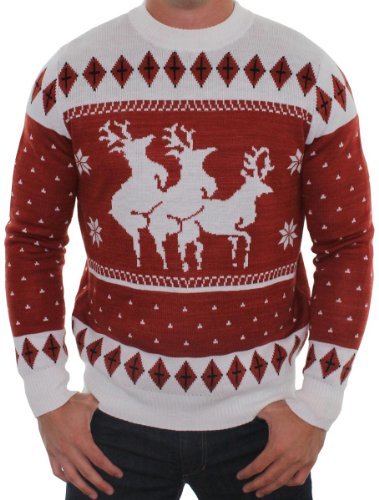 Ugly Christmas Sweater - Reindeer Menage a Trois Sweater by Tipsy Elves