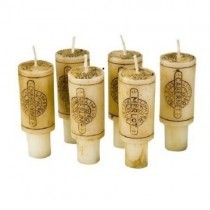 DecoGlow Wine Country Collection 6-Piece Set 3-Inches Wine Cork Candles with Merlot Scent