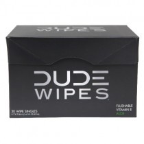Dude Wipes Flushable Wipes with Aloe Vera, Singles for Travel (30 Individually Wrapped Wipes)