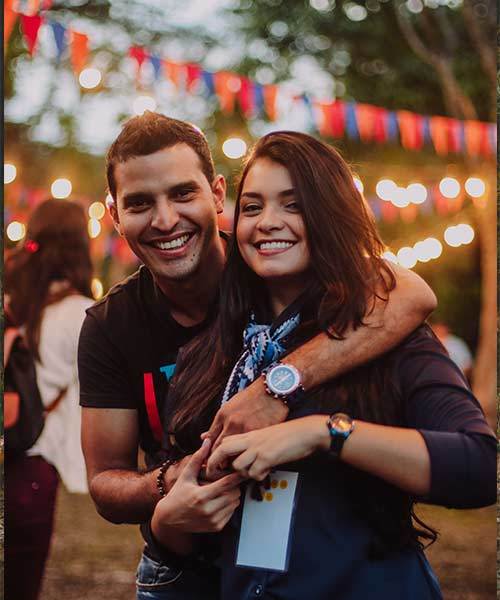 lovely couple at festival cheap date ideas