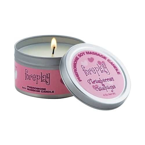 Foreplay Pheromone Strawberries and Champagne Massage Candle