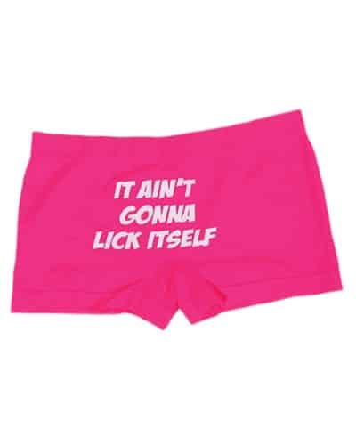 naughty gifts for bride to be. it ain't gonna lick itself underwear. funny gift idea.