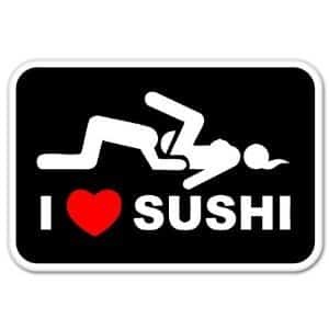 I Love Sushi Bumper Sticker