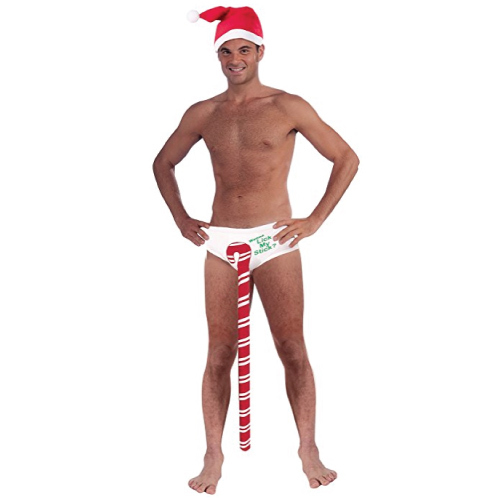 Candy Cane Novelty Stud Undies. Naughty Christmas gifts for him.